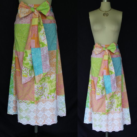 Lilly Pulitzer Dresses & Skirts - Lilly Pulitzer jubilee maxi dress skirt patchwork Hawaiian crochet lace 2